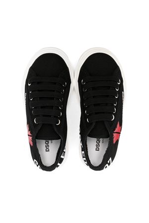 Black cotton low-top sneakers DSQUARED KIDS | 7355806